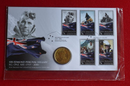 New Zealand Numismatic FDC Honor Of Sir Edmund Hillary Everest Himalaya Mountaineering Escalade - Climbing