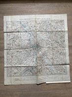 Carte état Major MILITAIRE DES ENVIRONS DE TOULOUSE Non Datée (19e Siècle) 80x76cm TOULOUSE BALMA BLAGNAC L'UNION RAMONV - Geographical Maps