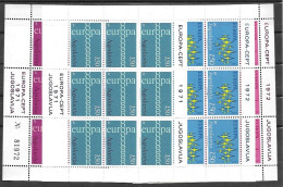 Yugoslavia Cept Europa Sheets 1971 And 1972 20 Euros  Mnh ** - Ongebruikt