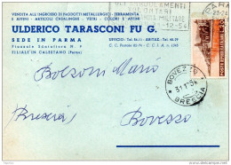 1954 CARTOLINA CON ANNULLO BOVEZZO + TARGHETTA GLI ARRUOLAMENTI VOLONTARI SCADONO IL - 1946-60: Marcophilia