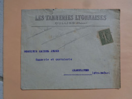 69 - Rhone - Oullins -Enveloppe " Les Tanneries Lyonnaises "  - Timbre Perforé -Réf.108. - Cartas & Documentos