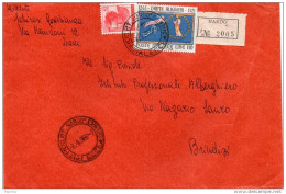 1966 LETTERA RACCOMANDATA CON ANNULLO NARDO' LECCE - 1961-70: Marcophilia