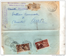 1953  LETTERA   RACCOMANDATA CON ANNULLO CASERTA + CURTI - 1946-60: Marcofilia