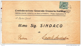 1920  LETTERA INTESTATA CONFEDERAZIONE GENERALE GRANARIA ITALIANA CON ANNULLO PADOVA - Marcophilia