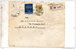 1950 LETTERA RACCOMANDATA CON ANNULLO BAGNAIA VITERBO - 1946-60: Storia Postale