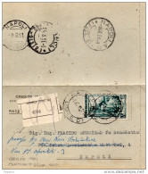 1951 LETTERA RACCOMANDATA CON ANNULLO NAPOLI SUCCURSALE 3 PERFIN - 1946-60: Storia Postale