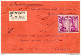 1955 LETTERA RACCOMANDATA CON ANNULLO CASTELCIVITA SALERNO - 1946-60: Marcofilie