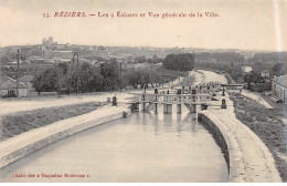 BEZIERS - Les 9 Ecluses Et Vue Générale De La Ville - Très Bon état - Beziers