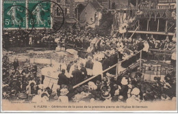 FLERS : Cérémonie De La Pose De La Première Pierre De L' église Saint Germain - Très Bon état - Autres & Non Classés