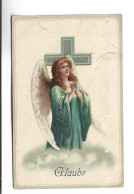 CPA ALLEMANDE ANGE , GLAUBE   (voir Timbre) - Angels