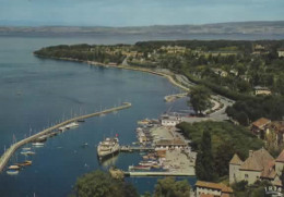 THONON LES BAINS, PORT DE RIVES, POINTE ET CHATEAU DE RIPAILLE, LE LAC LEMAN, LAUSANNE ET LA SUISSE COULEUR  REF 16568 - Thonon-les-Bains