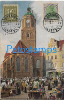 229478 GERMANY DRESDEN MARKET AND WOMEN'S CHURCH POSTAL POSTCARD - Altri & Non Classificati