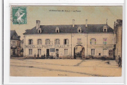 VERNANTES : La Place, Hotel De La Poste Brault (toillée) - Tres Bon Etat - Other & Unclassified