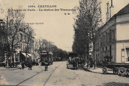 CHATILLON : L'avenue De Paris, La Station Des Tramways - Très Bon état - Châtillon