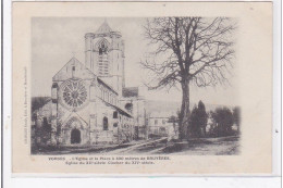 VORGES : L'eglise Et La Place A 400metres De Bruyeres, Eglise Du XIIe Siecle Clocher Du XIVe Siecle - Etat - Other & Unclassified