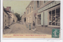 BEAURIEUX : Rue De L'eglise (vue Prise Du Lavant) (toillée) - Tres Bon Etat - Sonstige & Ohne Zuordnung