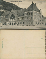 Postcard Bergen Bergen Jernbanestationen Bahnhof 1914 - Noruega