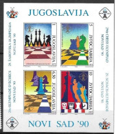 Yugoslavia 1990 Mnh **chess Sheet IMPERF 9 Euros - Unused Stamps