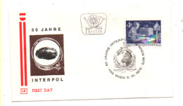 Österreich 1973 MiNr.: 1427 Ersttag Interpol; Austria FDC Scott: 955 YT: 1256 Sg: 1672 - FDC