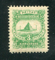 "STADTPOST KARLSRUHE" Wert Zu "3 Pfg." ** (R2085) - Correos Privados & Locales