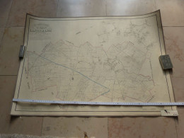 Plan Popp Toilé Atlas Cadastral De Belgique Commune De Lantremange Waremme Milieu 19eme Siècle +/- 77x55cm - Cartes Géographiques