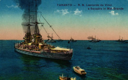 Taranto R.N. Leonardo Da Vinci E Squadra In Mar Grande - Krieg