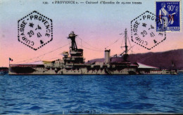Batiment "Provence" - Cuirassé D'escadre - Franchise Militaire Avec Oblitération Du Batiment Sur Type Paix FM - Warships