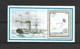 Cuba 1990 Ships - Stamp World London '90 - The International Stamp Exhibition MS MNH - Invierno 1992: Albertville