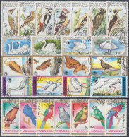 MONGOLIA, BIRDS, FIVE COMPLETE USED SERIES With GOOD QUALITY - Other & Unclassified