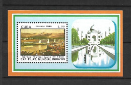 Cuba 1989 Art - Paintings -International Stamp Exhibition INDIA MS MNH - Autres & Non Classés