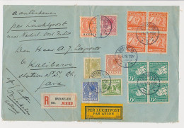 Aangetekend Breukelen - Kalibaroe Nederlands Indie 1928 - Briefvoorzijde - Airmail - Cartas & Documentos