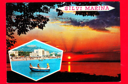 ITALIA - Abruzzo - Cartolina Viaggiata Nel 1968 - Silvi Marina (Teramo) - Tramonto - Barca - Autres & Non Classés