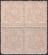 Cuba 1875 Sc 63 Ed 31 Block MNG(*)rounded Corners  - Cuba (1874-1898)