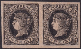 Cuba 1864 Sc 17 Ed 12 Pair MNH** Cracked Gum Some Creasing - Kuba (1874-1898)