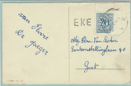 OBP 841 Op Postkaart Met Naamstempel EKE - Langstempel
