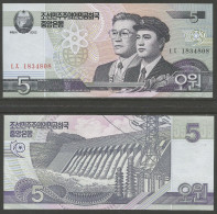 NORD-KOREA - KOREA DEL NORTE - 5 WON 2002 - PICK 58 A - NÚMERO: 1834808 - S / C - UNZ. - UNC. - Korea, Noord
