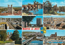 78 - Mantes La Jolie - Multivues - Blasons - CPM - Voir Scans Recto-Verso - Mantes La Jolie