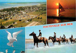 Animaux - Chevaux - Hauteville Sur Mer - Multivues - Planche à Voile - Promenade équestre Sur La Plage - CPM - Voir Scan - Caballos