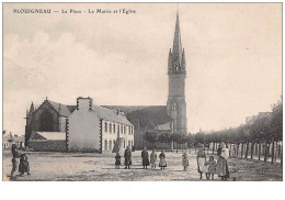 29 . N°48865 . Plouigneau . La Place .la Mairie Et L Eglise.en L Etat Cion Bas Gauche Decolle - Other & Unclassified