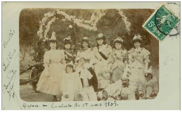 34.GIGEAN.n°11536.CP PHOTO.CARNAVAL.CAVALCADE 1907.RARE - Other & Unclassified