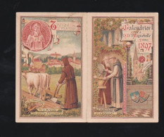 Drôme; Calendrier 1897 Chocolat D'Aiguebelle Des Moines Trappistes - Petit Format : ...-1900