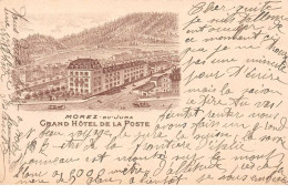 39. N° 103450 .morez .carte Postale Publicitaire .grand Hotel De La Poste . - Morez