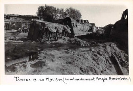 37. N°54824 . TOURS. Bombardement Anglo-américain.mai 1944.train.carte Photo - Tours