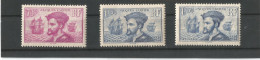 297 I - 297 II - 296 ** MNH JACQUES CARTIER VARIETES TRIPLE - Ungebraucht