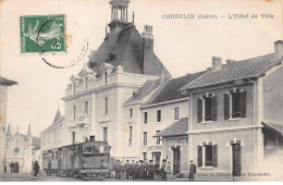 38 - CORBELIN - SAN25366 - L'Hôtel De Ville -Tramway - Tacot - Corbelin