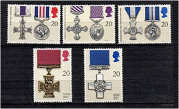 229 GRANDE BRETAGNE 1990 - Yvert 1484/88 - Decorations Medailles - Neuf ** (MNH) Sans Charniere - Unused Stamps