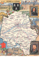 37 - SAN61561 - INDRE ET LOIRE - Carte Géographique Du Département - CPSM 10x15 Cm - Sonstige & Ohne Zuordnung