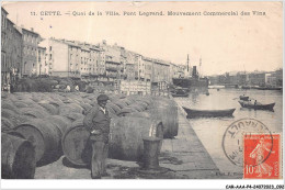 CAR-AAAP4-34-0278 - CETTE - Quai De La Ville - Pont Legrand - Mouvement Commercial Des Vins - Sete (Cette)