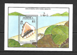 Dominica 1990 Marine Life - SeaShells I MS MNH - Dominica (1978-...)