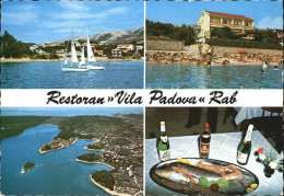 72425727 Rab Kroatien Restoran Vila Padova Gedeckter Tisch Fliegeraufnahme Croat - Kroatië